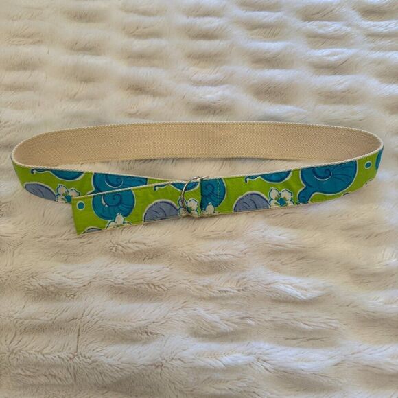 Lilly Pulitzer Green and Blue Seashell Ribbon Belt - Picture 6 of 6
